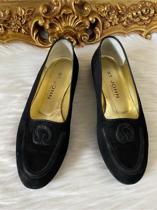 St. John Shoes - St John Vintage Black Suede Loafers